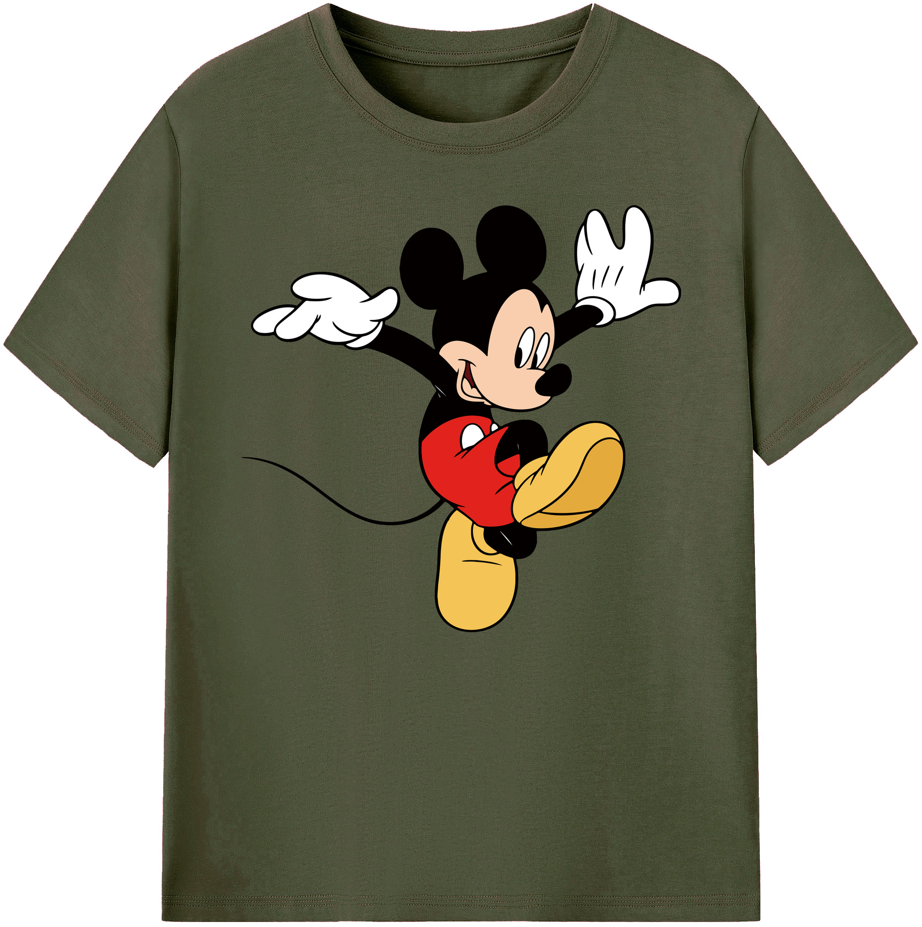 ミッキーマウス Mickey Mouse 綿100％ メンズ半袖Tシャツ｜肌触りやわらか＆通気性